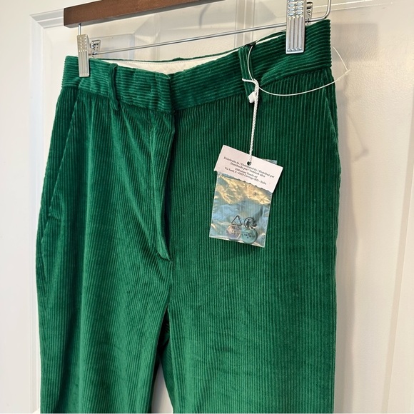 NWOT Weekend MaxMara label-cut Green Bootcut Trousers IT38 US2/4 - Picture 14 of 17